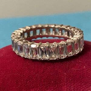 Vintage Sterling CZ Wedding Band
